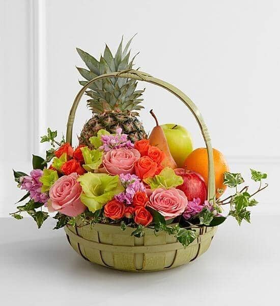 Rest in Peace™ Fruit & Flowers Basket