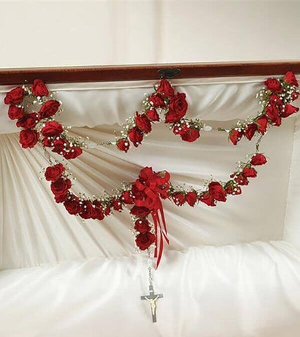Rosary with Red Spray Roses - Rosary with Red Spray Roses